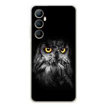 Чехлы с принтом СОВЫ для Realme C75 – Сова на чёрном