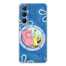 Чехол Губка Боб для Реалми С75 (В иллюминаторе)