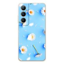 Чехол с Цветами для Realme C75 (ромашки на голубом)
