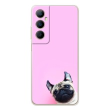 Бампер для Realme C75 з картинкою "Песики" (Собака на рожевому)
