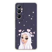 Чехол Стильные девушки на Realme C75 (Девушка и сердечки)