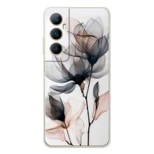 Чохол з квітковим принтом на Реалмі С75 (Квіти на білому)