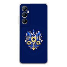 Чехол с украинским гербом на Realme C75 – Цветочный герб
