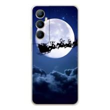 Новогодние Чехлы для Реалми С75 (VPrint) (Санта - луна)