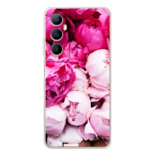 Силиконовый бампер с принтом (цветочки) на Реалми С75 (Пионы)