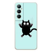 Силиконовый чехол с котиком для Realme C75 – Падающий кот