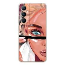 Силиконовый Чехол на Realme C75 с картинкой Стильных Девушек – Девушка и ресницы