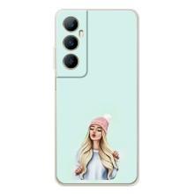 Силиконовый Чехол на Realme C75 с картинкой Стильных Девушек – В шапке