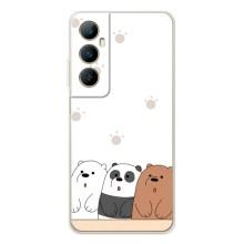 Чехлы с изображением разных животных для Realme C76 (Удивленные медвеженки)