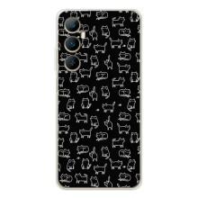 Чехол на тематику: Коты для Realme C76 – Котики на черном