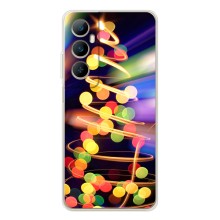 Чехол Новогодняя Елка на Realme C76 (Гирлянды)