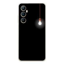 Чехол с картинками на черном фоне для Realme C76 – Лампочка