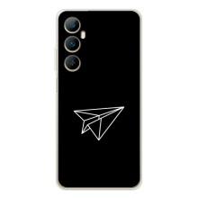 Чехол с картинками на черном фоне для Realme C76 – Самолетик