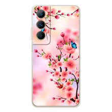 Чехол с принтом САКУРЫ на Realme C76 – Бабочки на сакуре