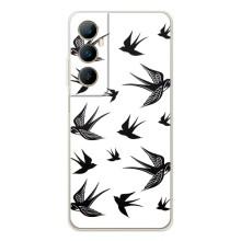 Чехол с птицами на Realme C76 (VPrint) (Ласточки)