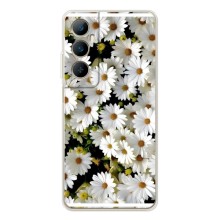 Чехол с ромашками на Realme C76 (Рамка в ромашках)
