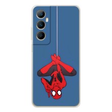 Чехол Супергерой Человека Паука на Realme C76 (На паутине)