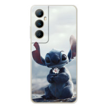 Чехол с рисунком Стич для Realme C76 – Стич с цветочком