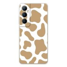 Чохол з принтом корови на Реалмі С76 (Бежевий принт)
