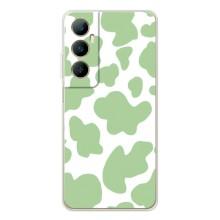 Чохол з принтом корови на Реалмі С76 (Зелений принт)