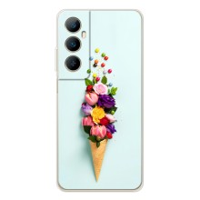 Чехлы с тематикой "ЦВЕТЫ" на Realme C76 – Цветок-мороженное