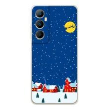 Силиконовый бампер на рождество для Realme C76 (Город в снегу)