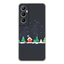 Силиконовый бампер на рождество для Realme C76 (Город зимний)
