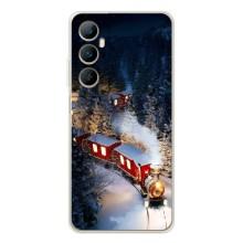 Силиконовый бампер на рождество для Realme C76 (Поезд)