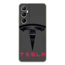 Силиконовый бампер с картинкой машины на Realme C76 – Logo TESLA