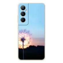 Силиконовый Чехол с одуванчиками на Realme C76 – Закат с одуванчиком
