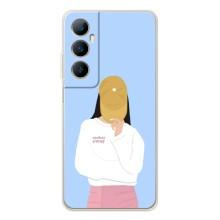 Силиконовый Чехол на Realme C76 с картинкой Стильных Девушек – Желтая кепка
