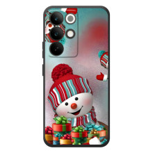 Чехлы на Новый Год RealMe C85 Pro – Снеговик в шапке