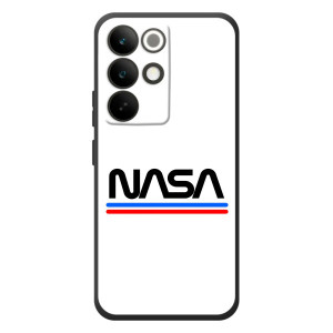Силиконовый бампер с принтом "Наса" на RealMe C85 Pro – NASA на белом фоне