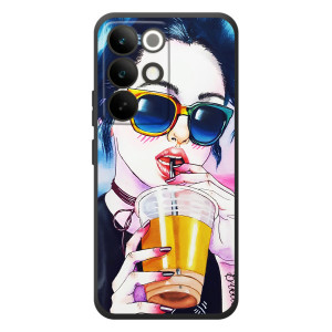 Чехол с картинкой Модные Девчонки RealMe C85 Pro – Девушка с коктейлем