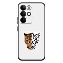 Чехол с леопардовым принтом на RealMe C85 Pro (Леопард на белом)