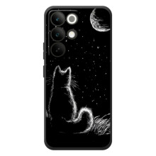 Чехол с принтом для RealMe C85 Pro (AlphaPrint) Модные коты – Котик и луна