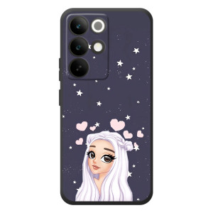 Чехол Стильные девушки на RealMe C85 Pro – Девушка и сердечки