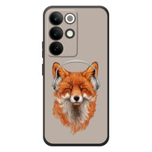 Чехол с принтом лисички на Realme C85 Про – Лиса в наушниках