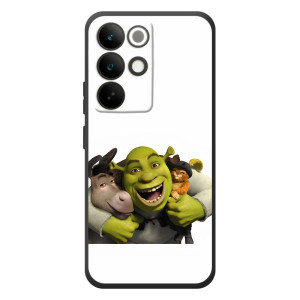 Печатный чехол с принтом Шрек для RealMe C85 Pro – Шрек осел и кот