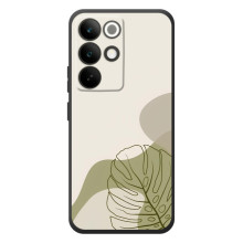 Силиконовый чехол с принтом в цветах на RealMe C85 Pro (Монстера зелёная)