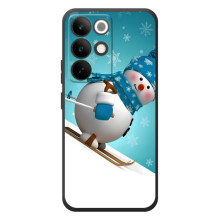 Чехол с зимним принтом для Реалми C85 Про (Лыжник)