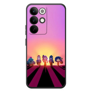 Силиконовый Чехол на RealMe C85 Pro с картинкой Brawl Stars – Персонажи в закате