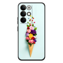 Чехлы с тематикой "ЦВЕТЫ" на RealMe C85 Pro (Цветок-мороженное)