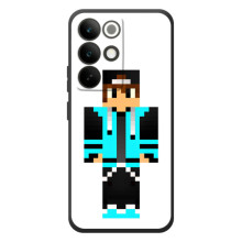 Чехлы для RealMe C85 Pro (Персонажи Майн Крафт) (Мальчик в голубом)