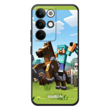 Чехлы для RealMe C85 Pro (Персонажи Майн Крафт) (На коне)