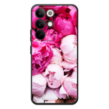 Силиконовый бампер с принтом (цветочки) на Реалми C85 Про (Пионы)
