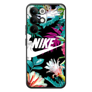 Силиконовый Чехол на RealMe C85 Pro с картинкой Nike (Цветочный Nike)