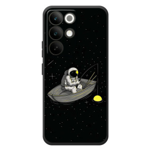 Силиконовый Чехол с принтом "Космонавты" на RealMe C85 Pro – Космонавт на рыбалке