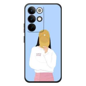 Силиконовый Чехол на RealMe C85 Pro с картинкой Стильных Девушек – Желтая кепка