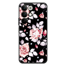 Чохли з квітами для RealMe C85 (VPrint) (Квіти на чорному)